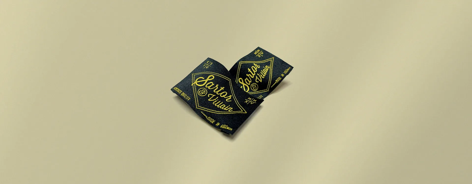 Custom woven brand labels.