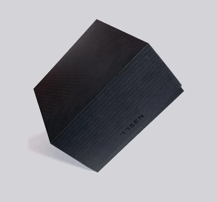 Tosen rigid matt black paper box with spot UV.