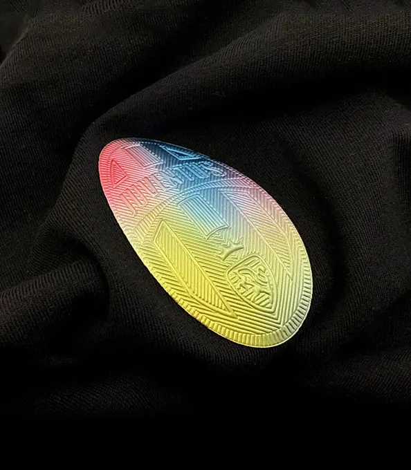 Custom heat transfer label branding.