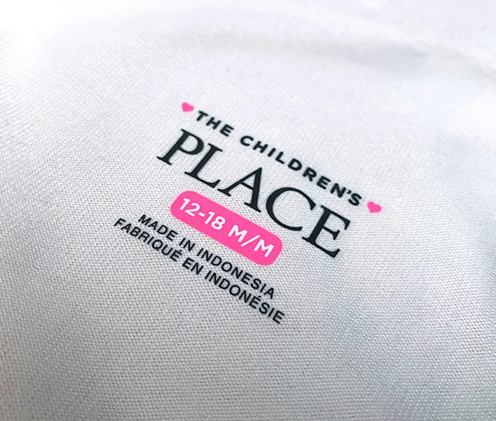 Heat transfer neck label.