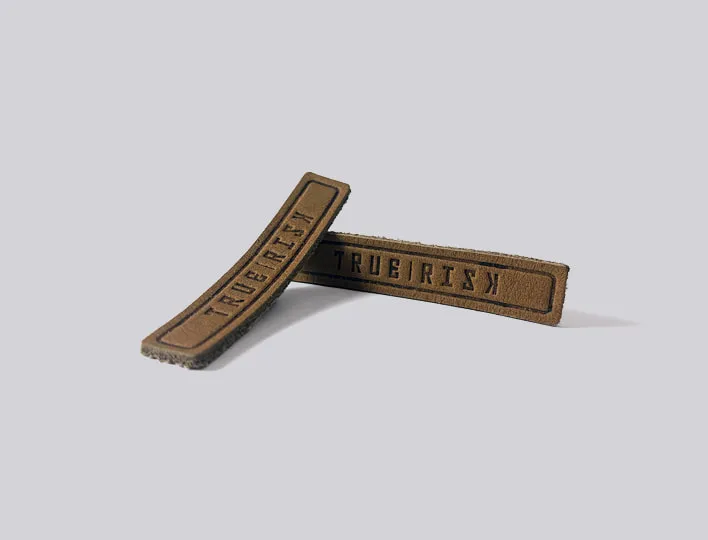 True Risk genuine leather labels.