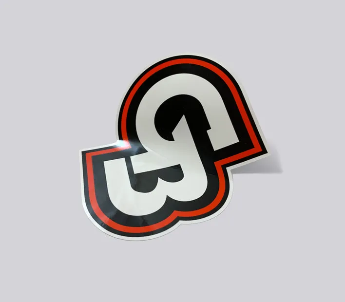 GB glossy paper sticker.