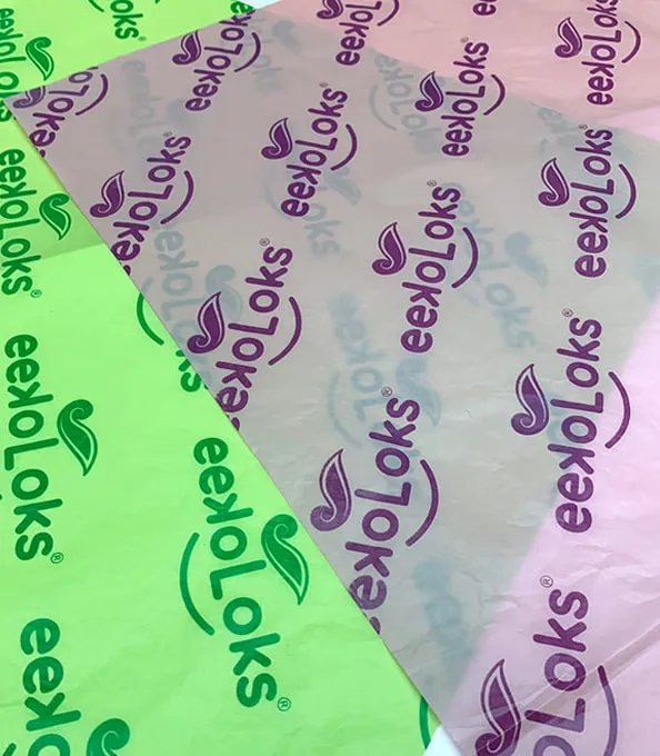 Custom branded tissue paper design.