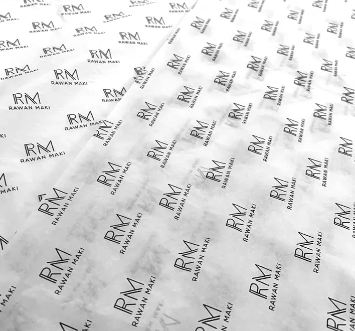 Printed tissue paper.