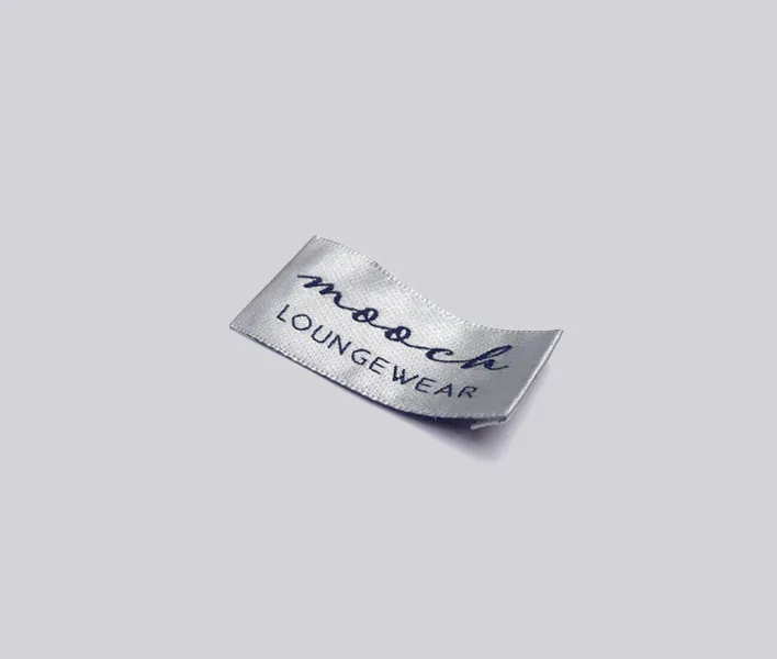 Satin woven loungwear woven label.